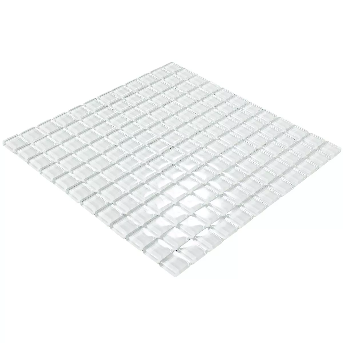 Glass Mosaic Tiles Snow Crystal Blanc