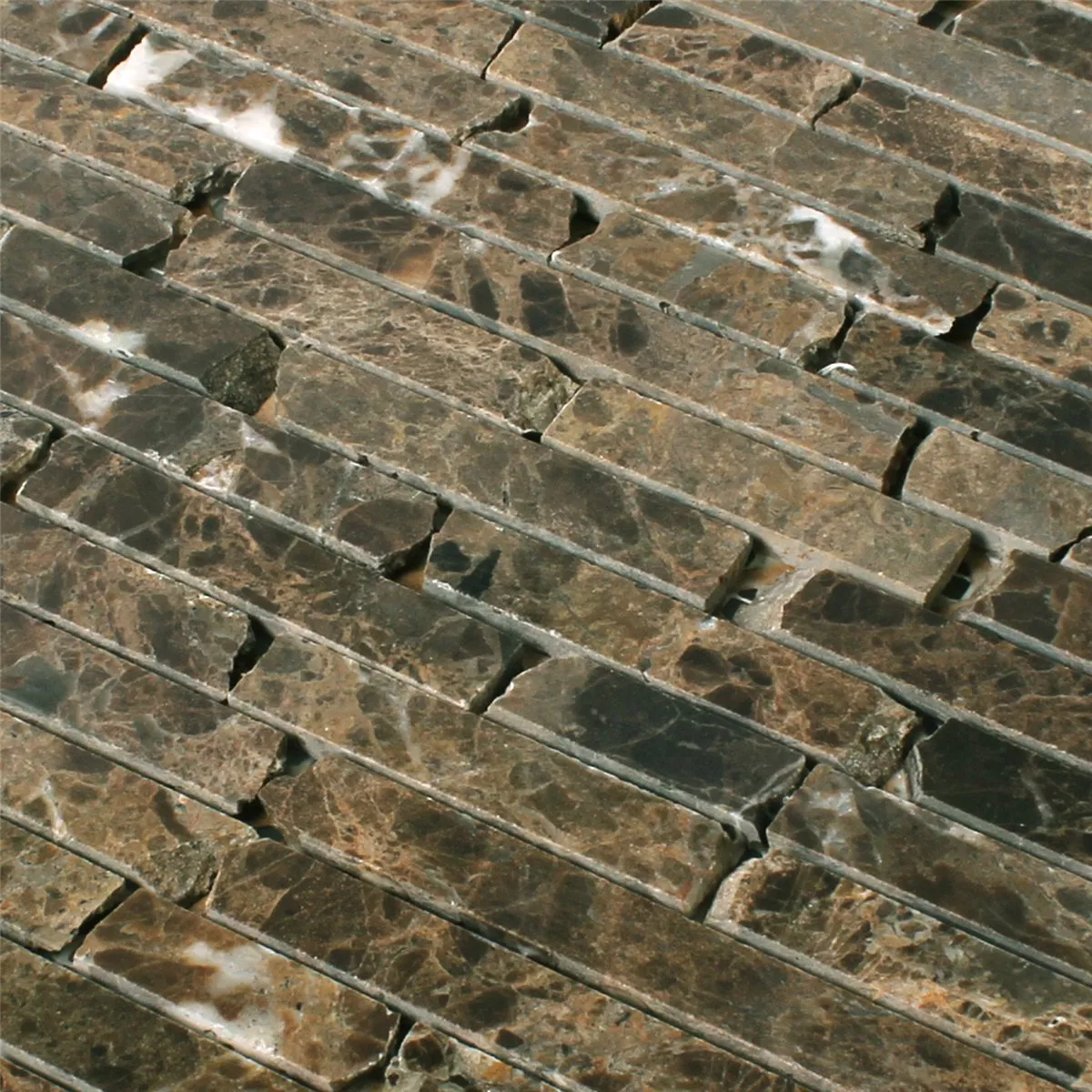 Sample Mosaic Tiles Natural Stone Marble Impala Brown Polished