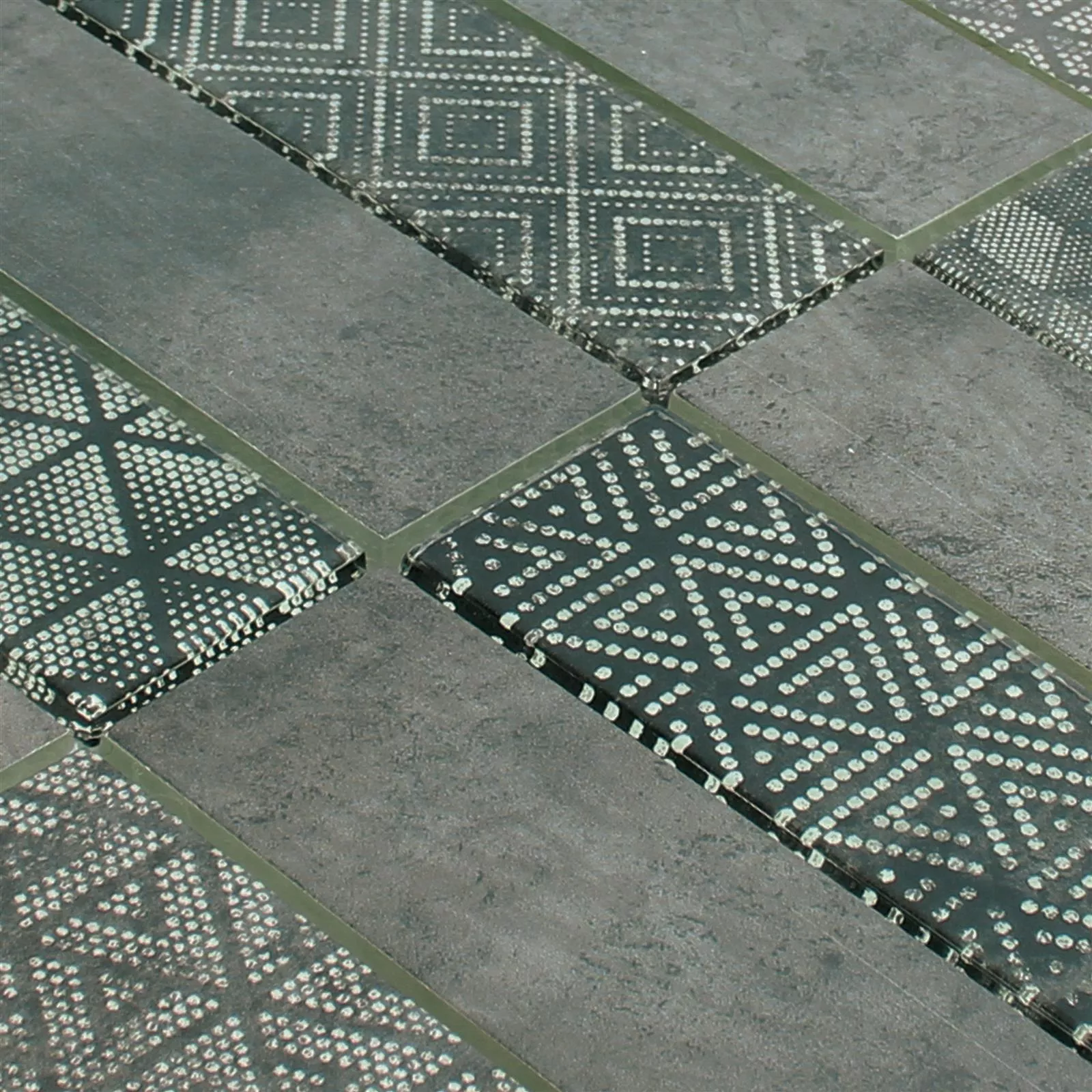 Glass Mosaic Tiles Patras Anthracite