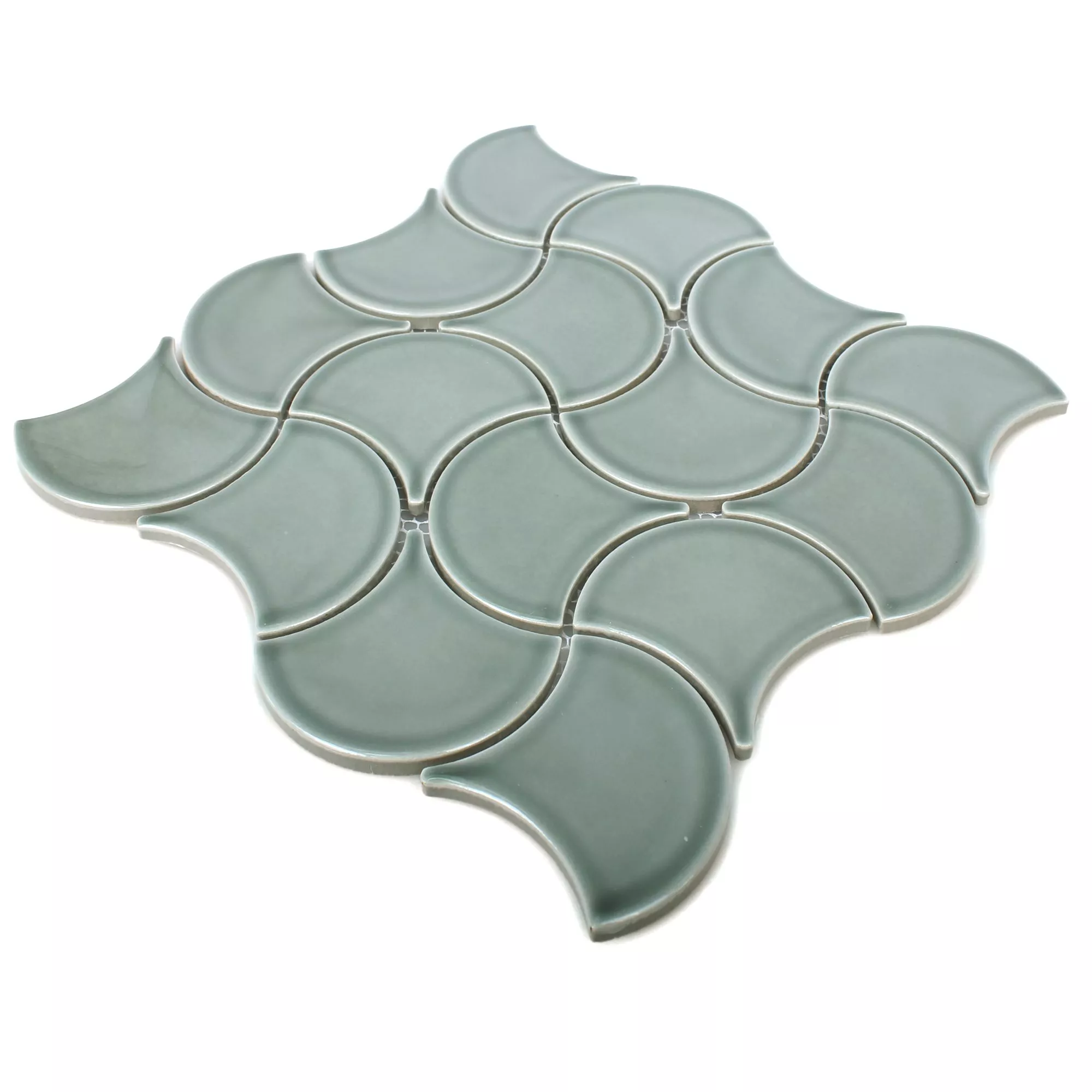 Ceramic Mosaic Tiles Toledo Wave Green