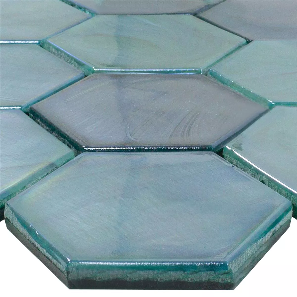Glass Mosaic Tiles Andalucia Hexagon Sea Green Glass Mosaic Tiles Andalucia Hexagon Sea Green
