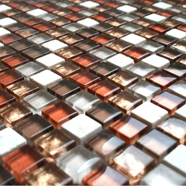 Sample Mosaic Tiles Glass Marble  Red Mix