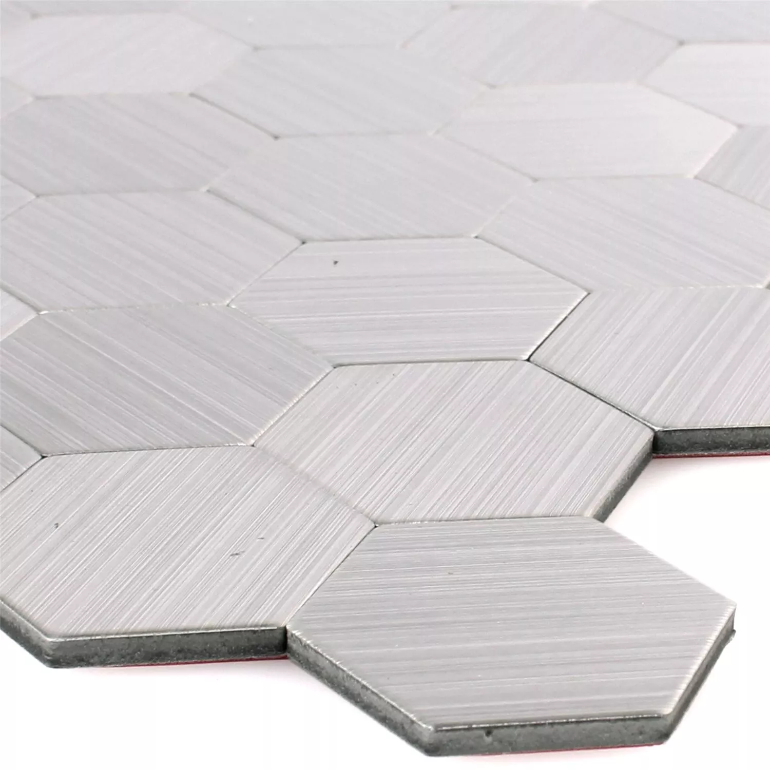 Mosaic Tiles Metal Self Adhesive Mikros Silver Hexagon Mosaic Tiles Metal Self Adhesive Mikros Silver Hexagon