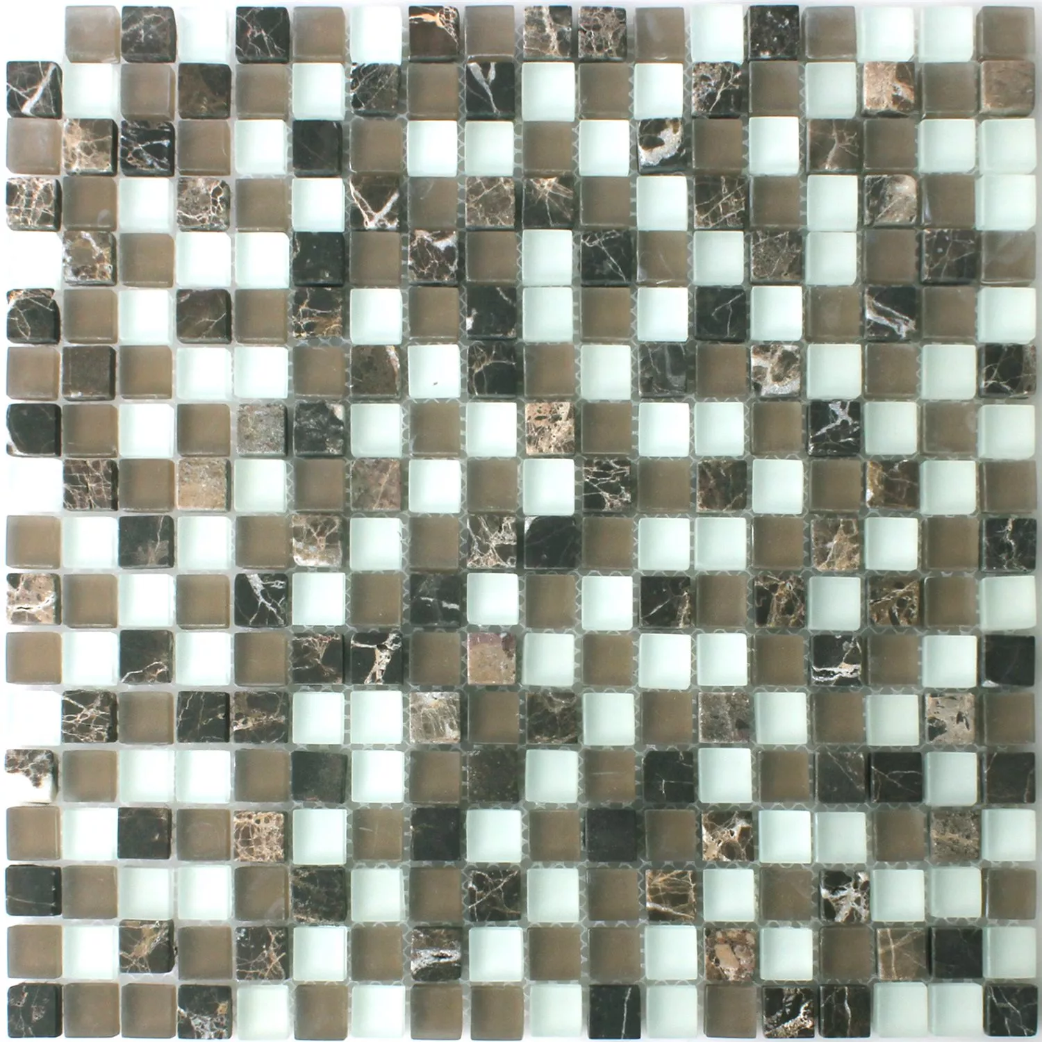 Sample Mosaic Tiles Marilia Brown White