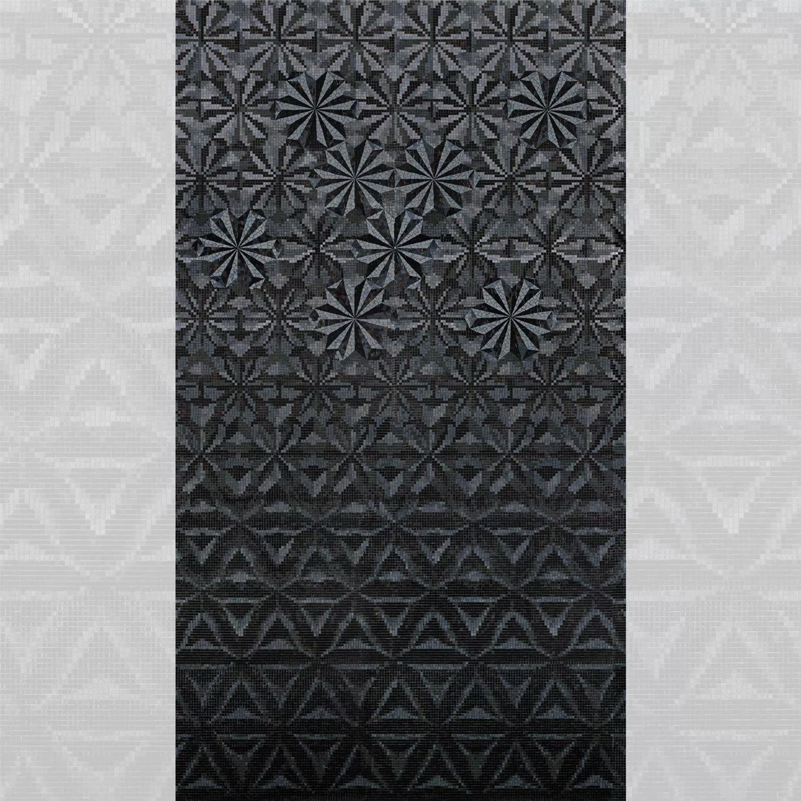 Glass Mosaic Picture Magicflower Black 120x240cm