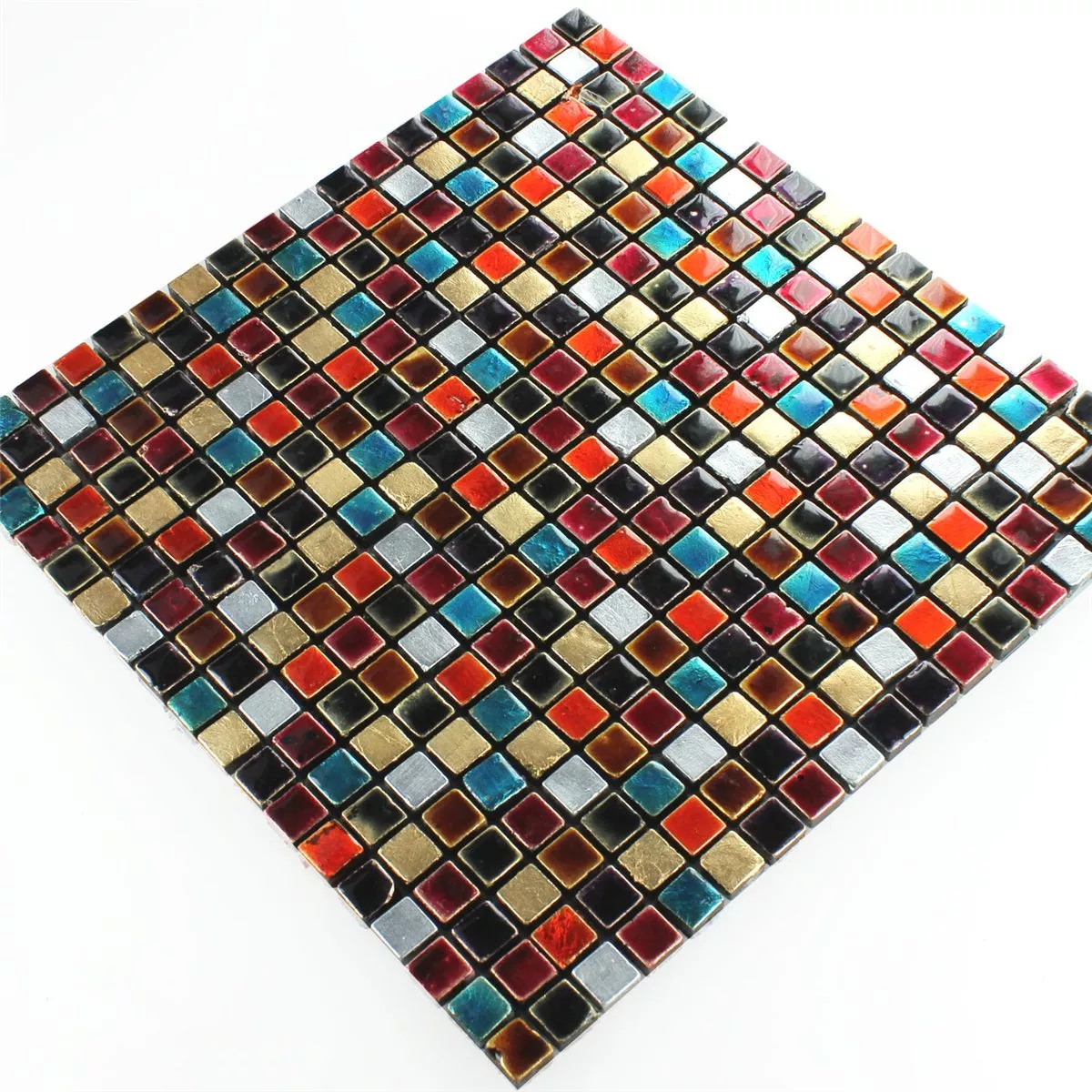 Mosaic Tiles Glass Colored Mix 15x15x8mm