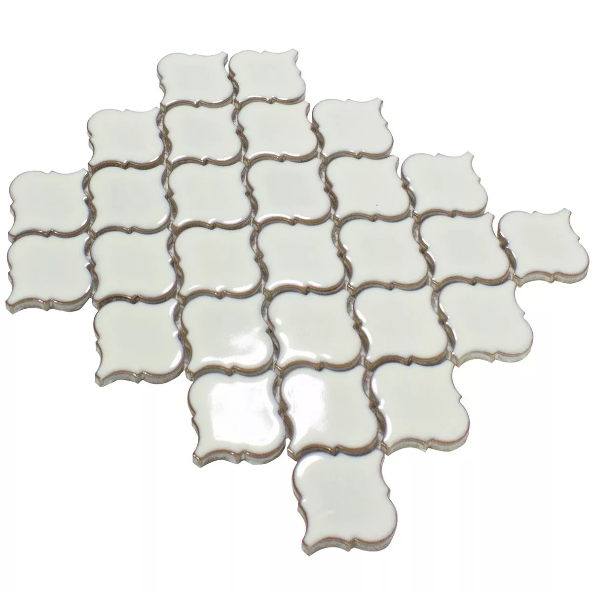 Sample Ceramic Mosaic Tiles Asmara Arabesque Blanc