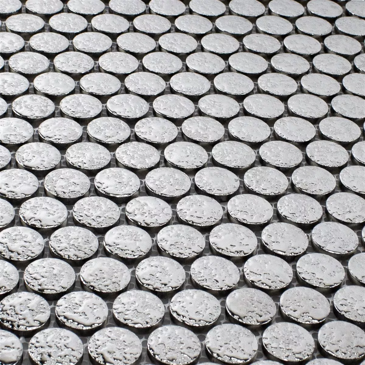 Sample Ceramic Button Effect Mosaic Tiles Meneksche Silver