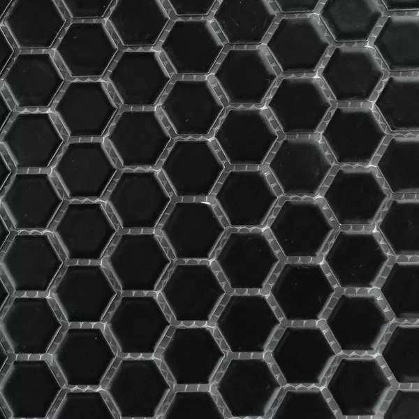 Sample Mosaic Tiles Ceramic Hexagon Black Mat H23