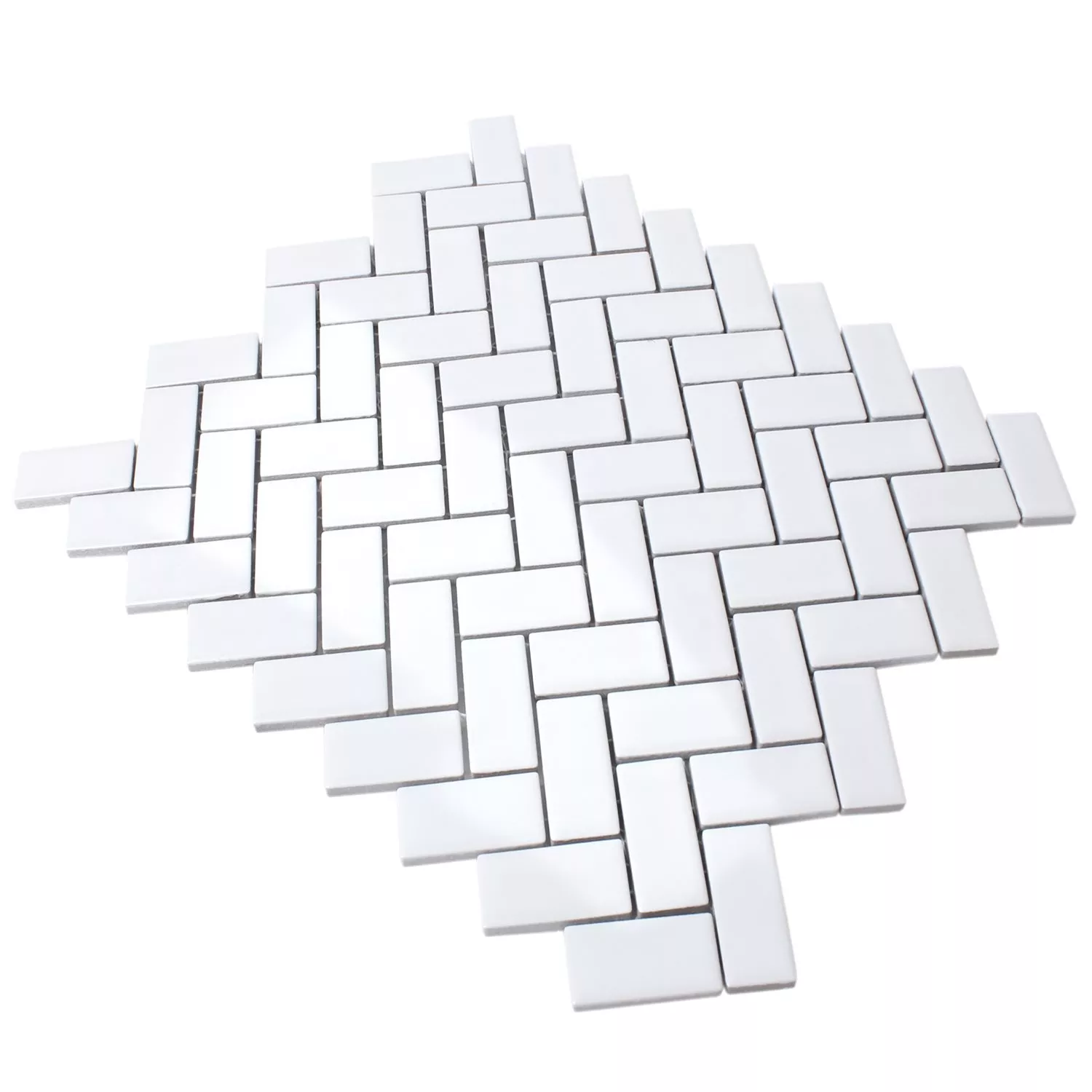 Mosaic Tiles Ceramic Casillas White Glossy