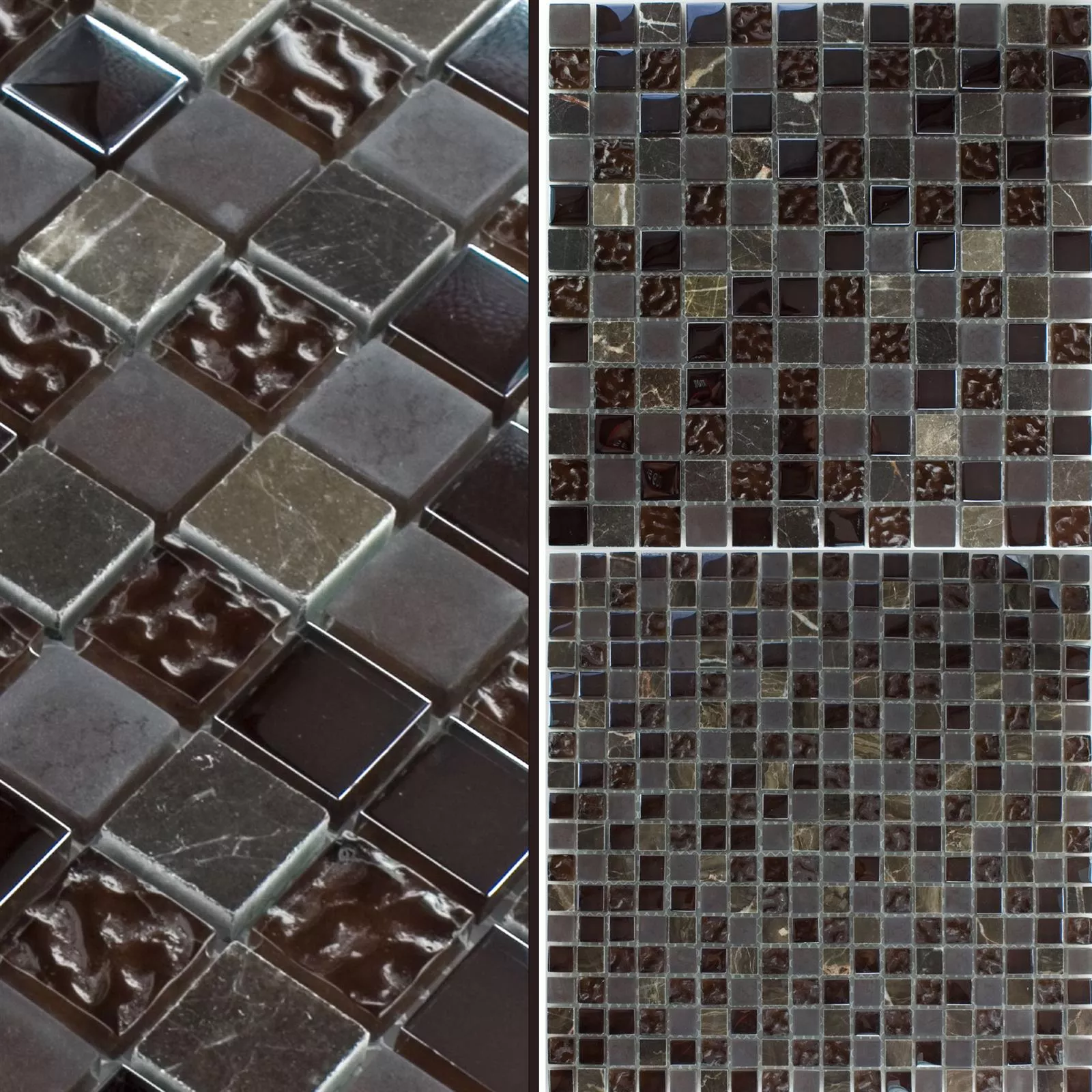 Sample Mosaic Tiles Glass Marble Mix Sintra Brown