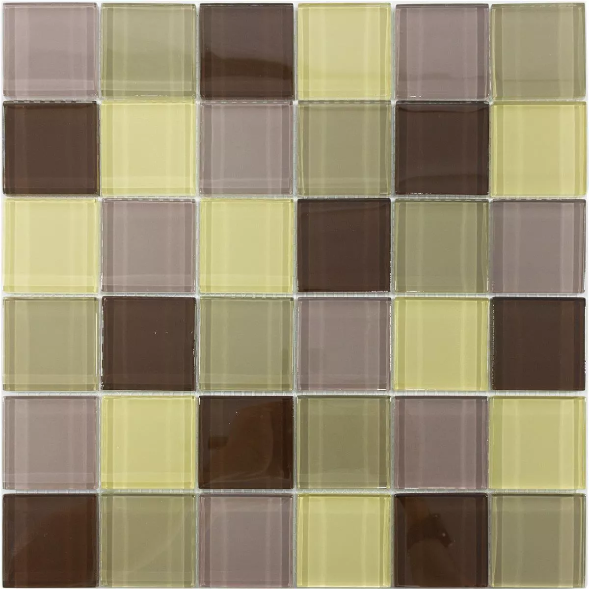 Sample Glass Mosaic Tiles Glasgow Brown Mix