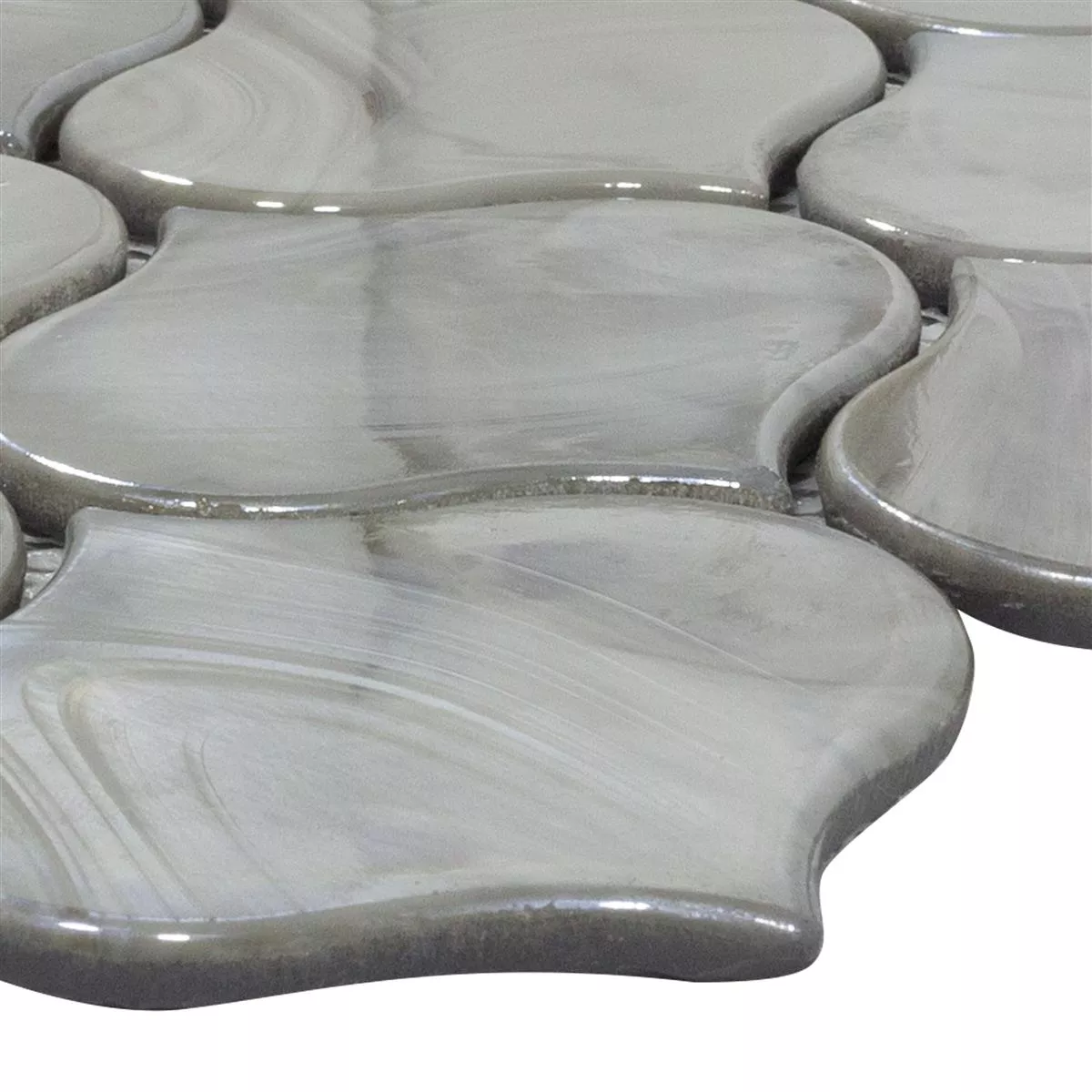 Glass Mosaic Tiles Andalucia Arabesque Grey Glass Mosaic Tiles Andalucia Arabesque Grey