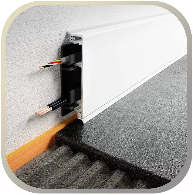 Base profile cable duct aluminum PVC Base profile cable duct aluminum PVC