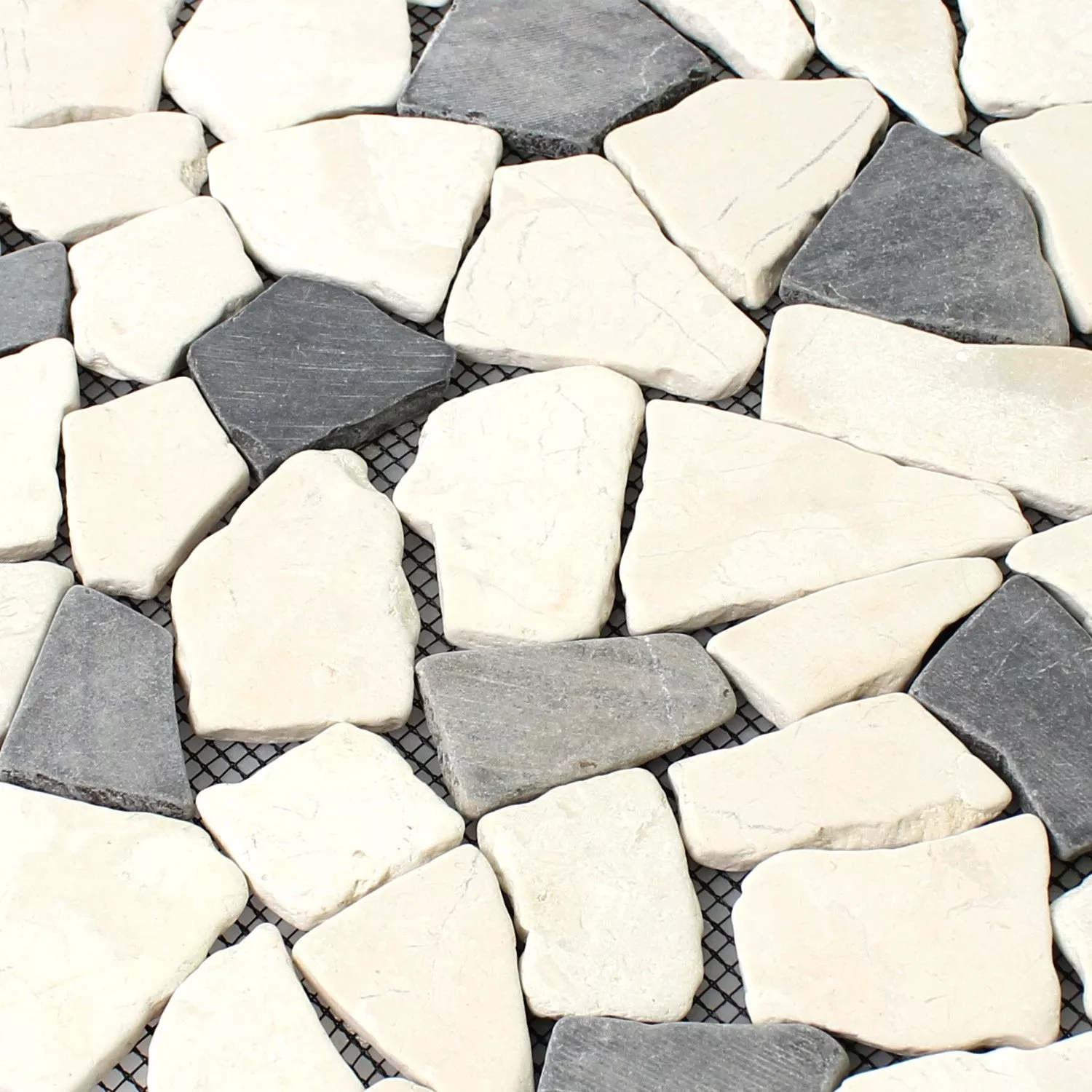 Sample Mosaic Tiles Broken Marble Biancone Java