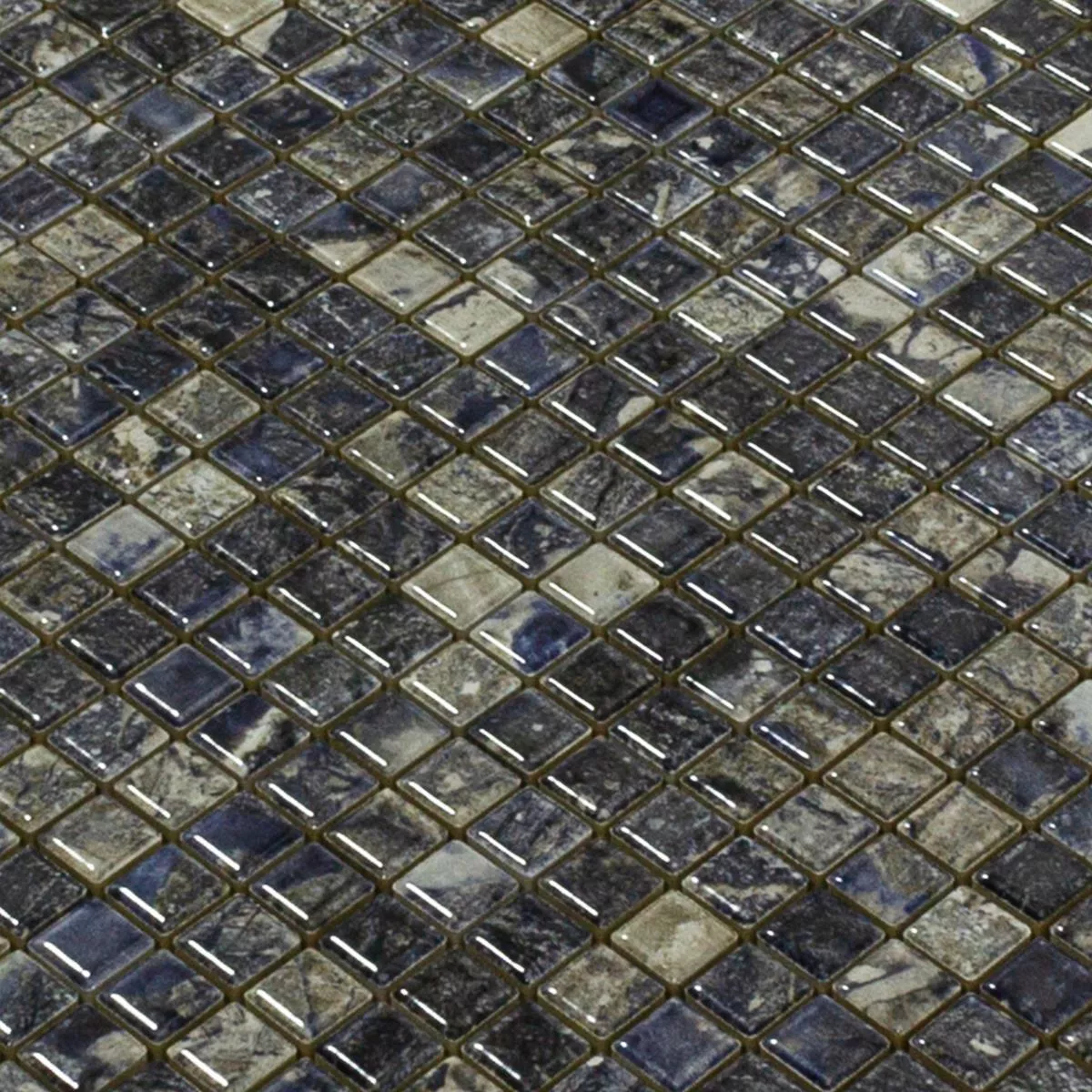 Ceramic Mosaic Tiles Elysium Marble Optic Dark Blue 12