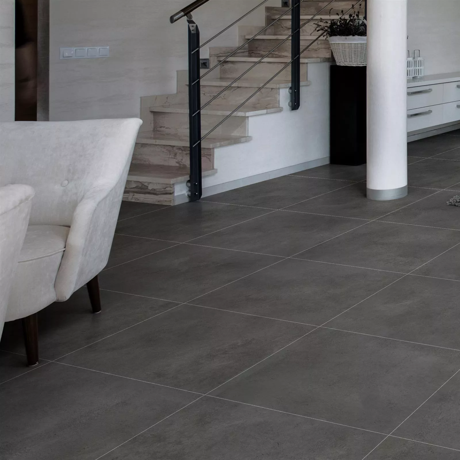 Sample Floor Tiles Beton Optic Noorvik Anthracite 60x60cm