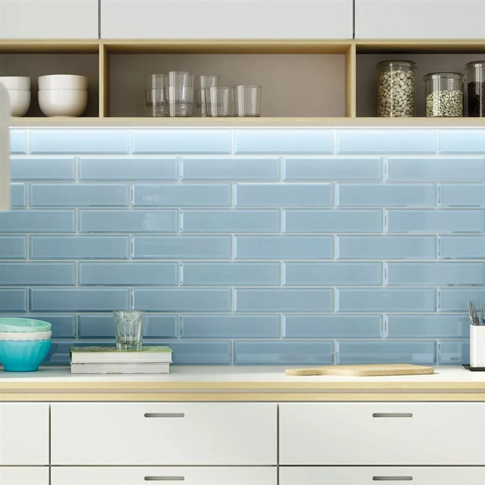 Sample Wall Tiles Studio Facet 7,5x30cm Light Blue