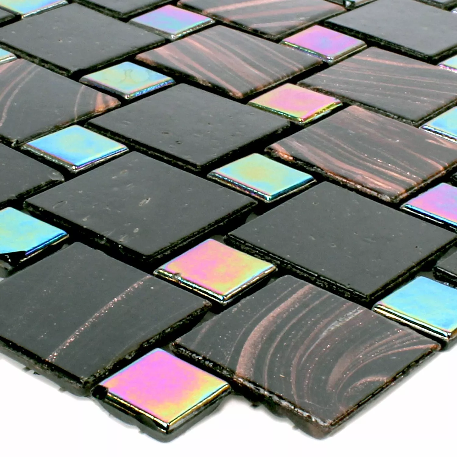 Mosaic Tiles Glass Tahiti Brown Black Metallic