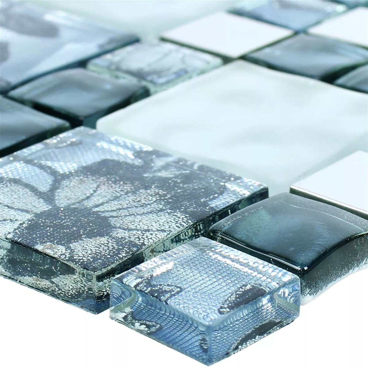 Glas Metall Stainless Steel Mosaic Tiles Zadar Grey Blue Glas Metall Stainless Steel Mosaic Tiles Zadar Grey Blue