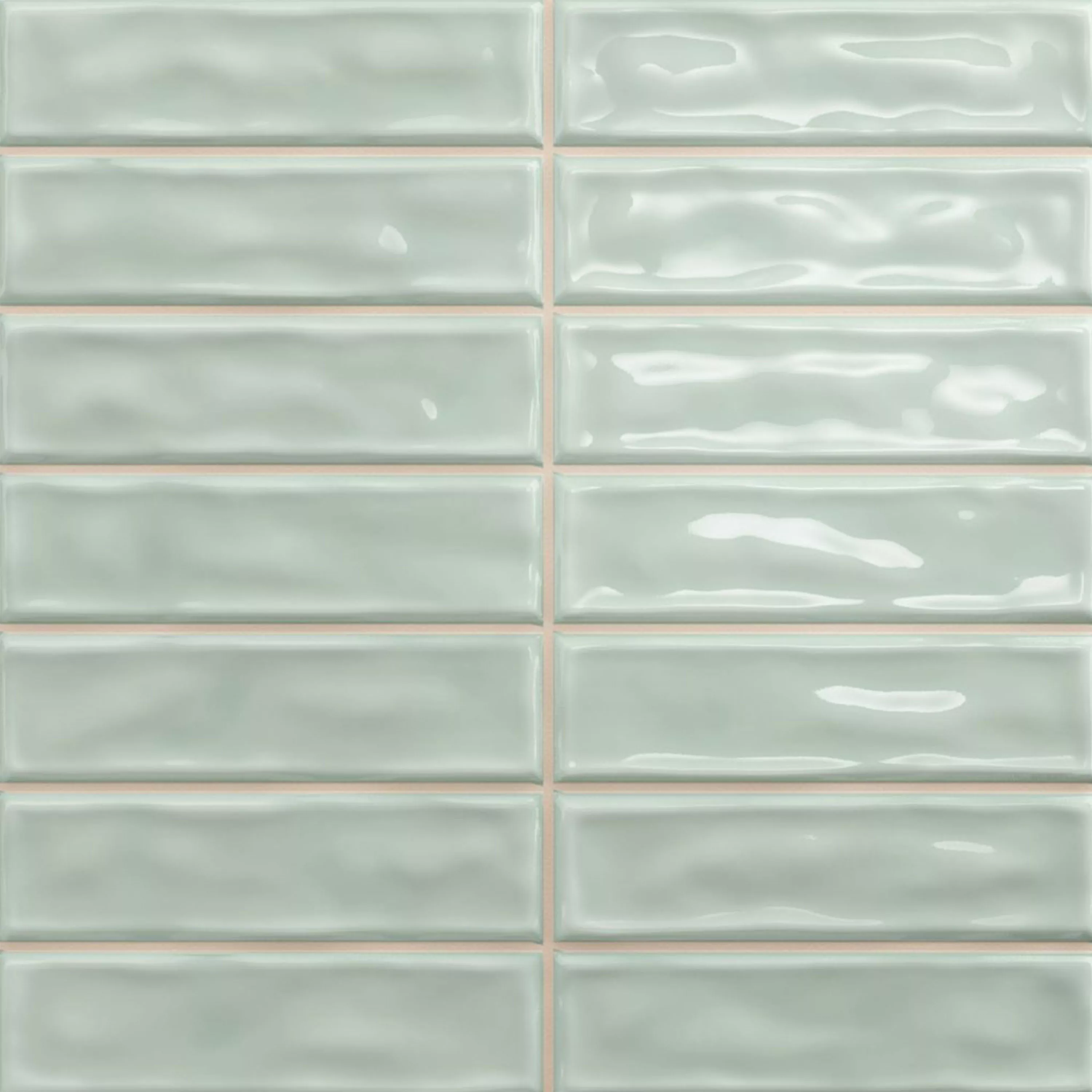 Sample Wall Tiles Verbania Sticks Glossy Waved Cyan 20x20cm