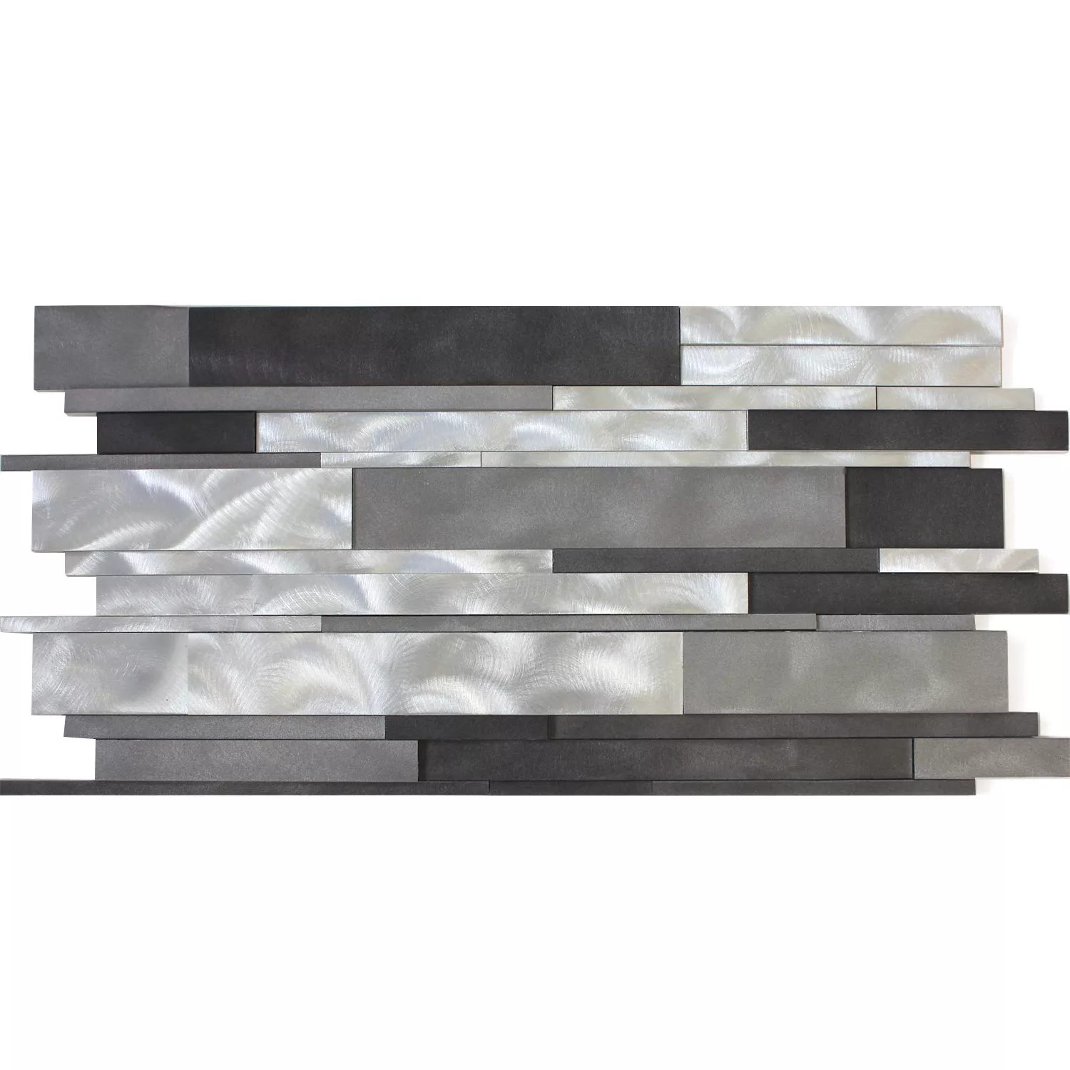 Aluminium Metal Mosaic Talara Black Silver 300x600mm Aluminium Metal Mosaic Talara Black Silver 300x600mm