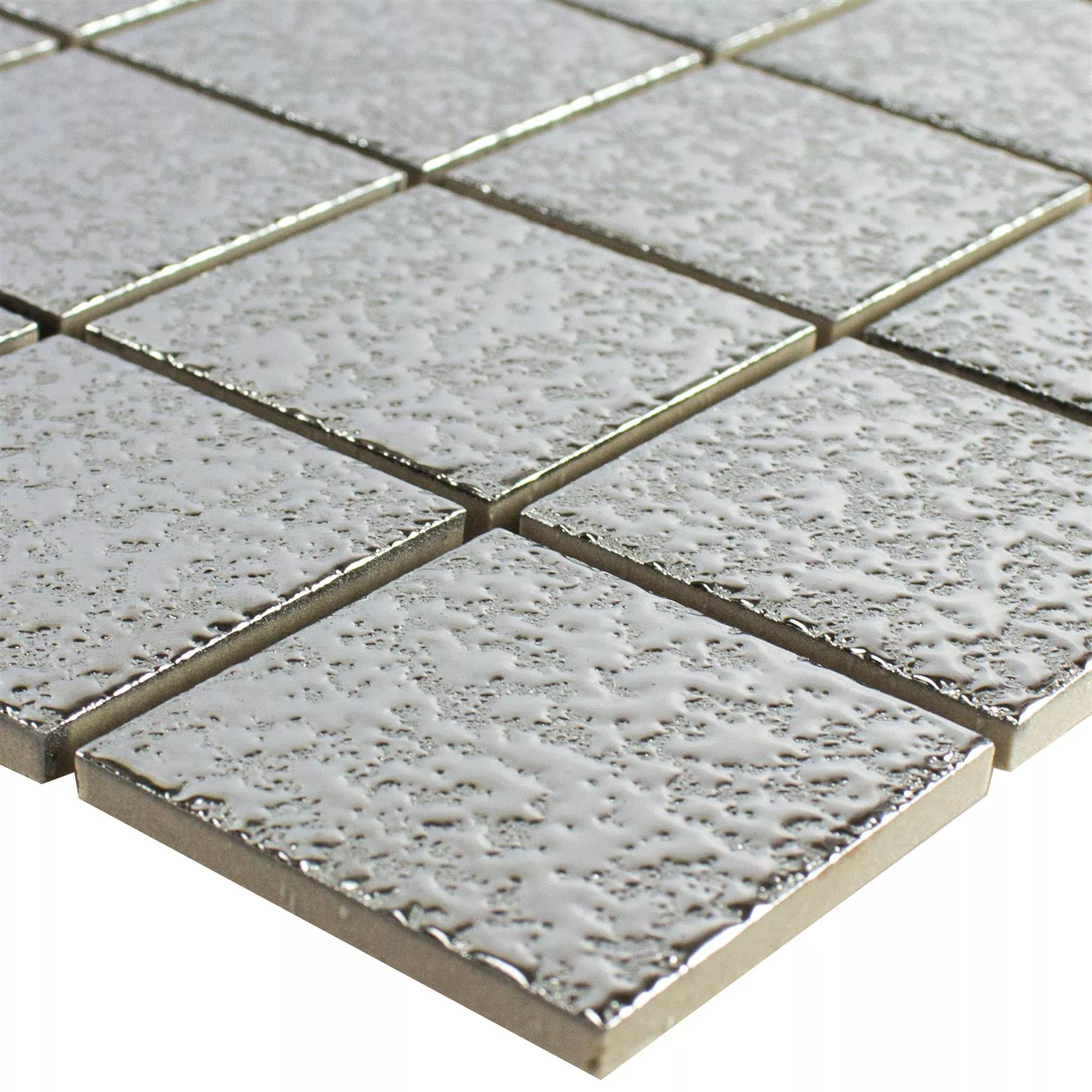 Ceramic Mosaic Tiles Jackson Silver Beaten Ceramic Mosaic Tiles Jackson Silver Beaten