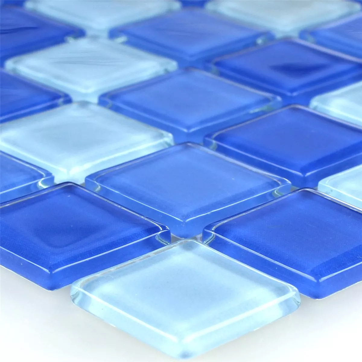 Mosaic Tiles Glass Light Blue 25x25x4mm