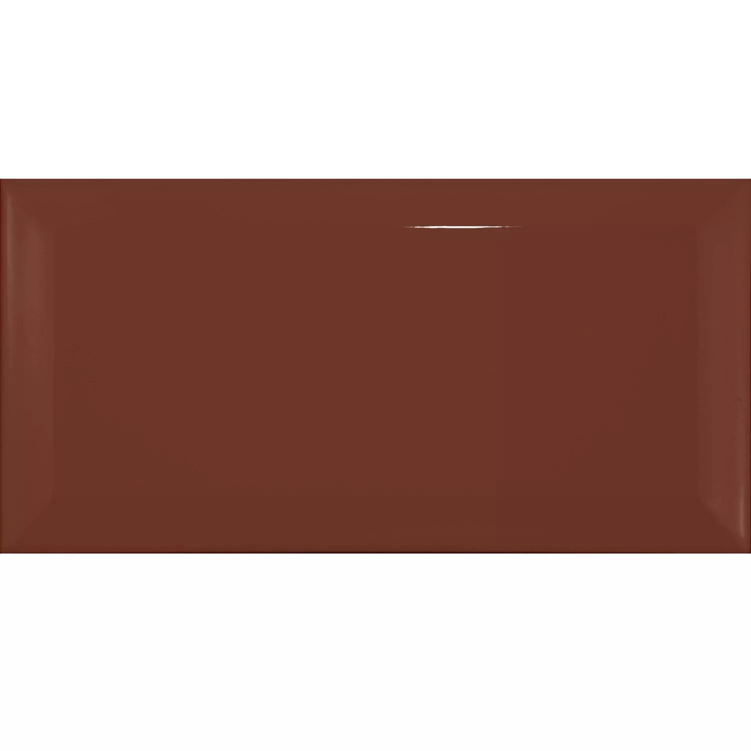 Metro tile Brown Glossy 7,5x15 cm Facet Pitcox Marron