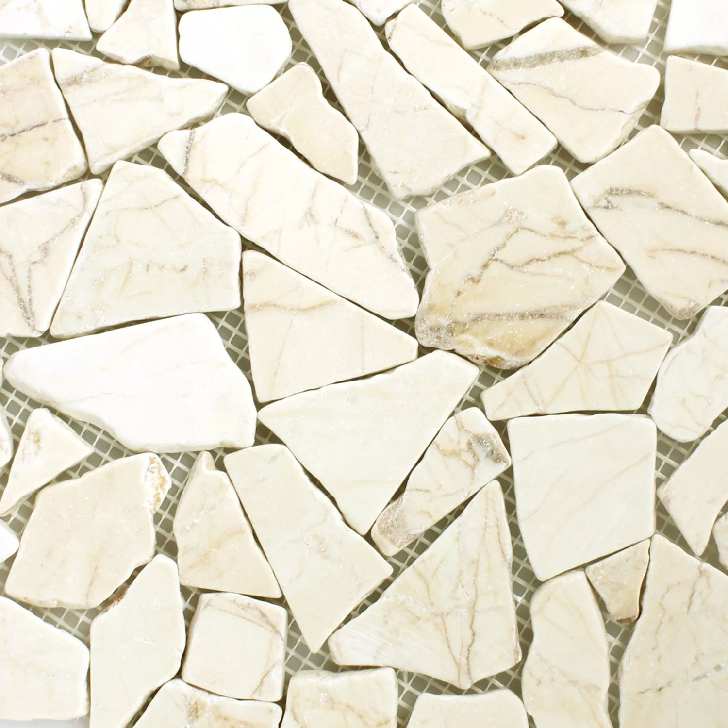 Sample Mosaic Tiles Broken Marble Golden Cream Polished