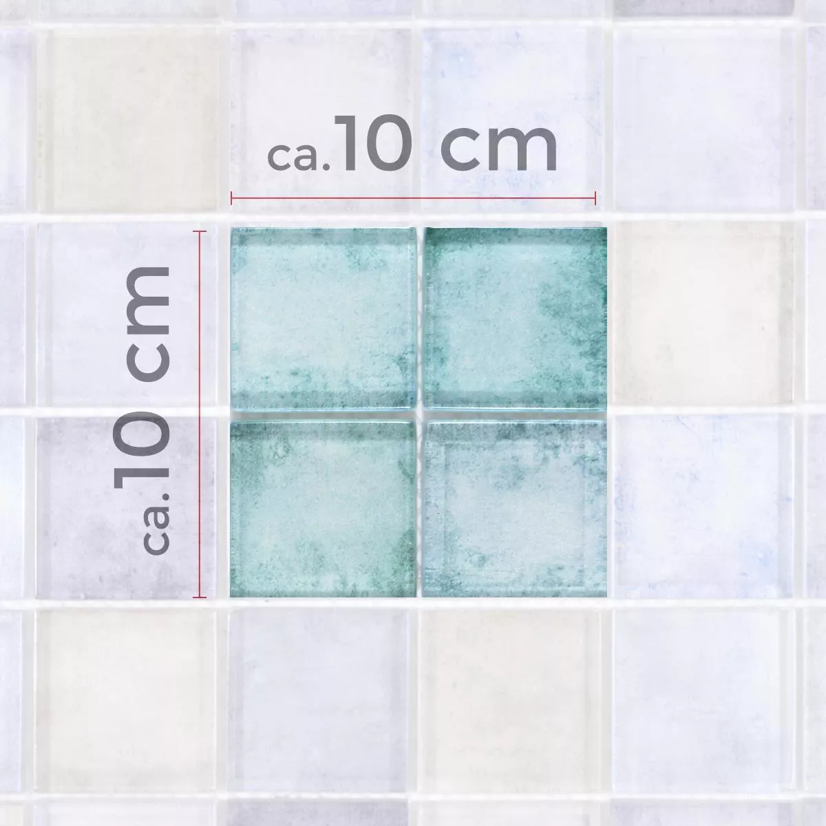 Sample Glass Mosaic Tiles Clementine Green