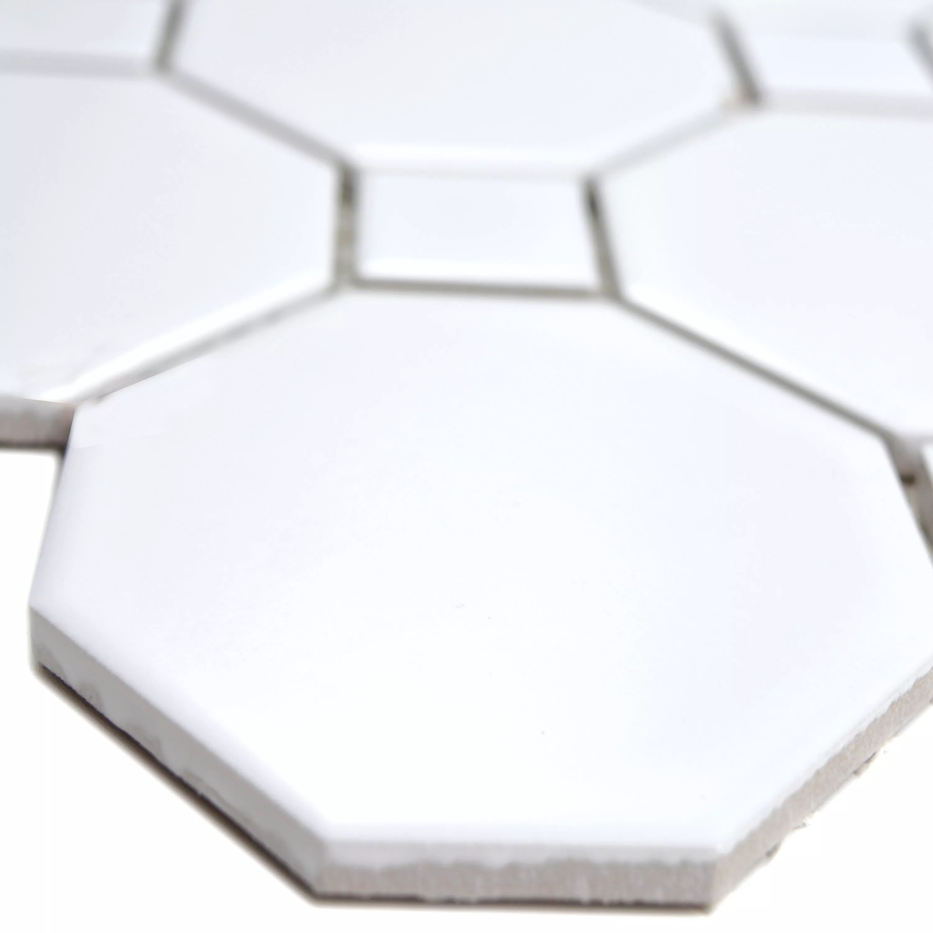 Sample Ceramic Mosaic Tiles Octagon Fürstenberg Blanc