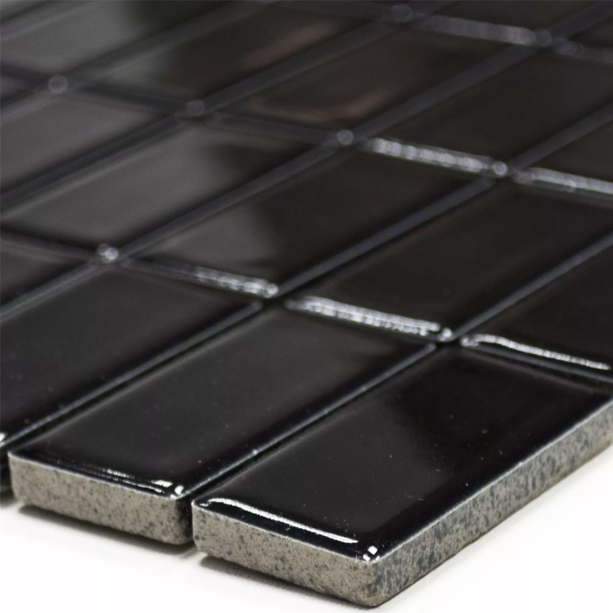 Ceramic Mosaic Tiles Adrian Black Glossy Rectangle Ceramic Mosaic Tiles Adrian Black Glossy Rectangle