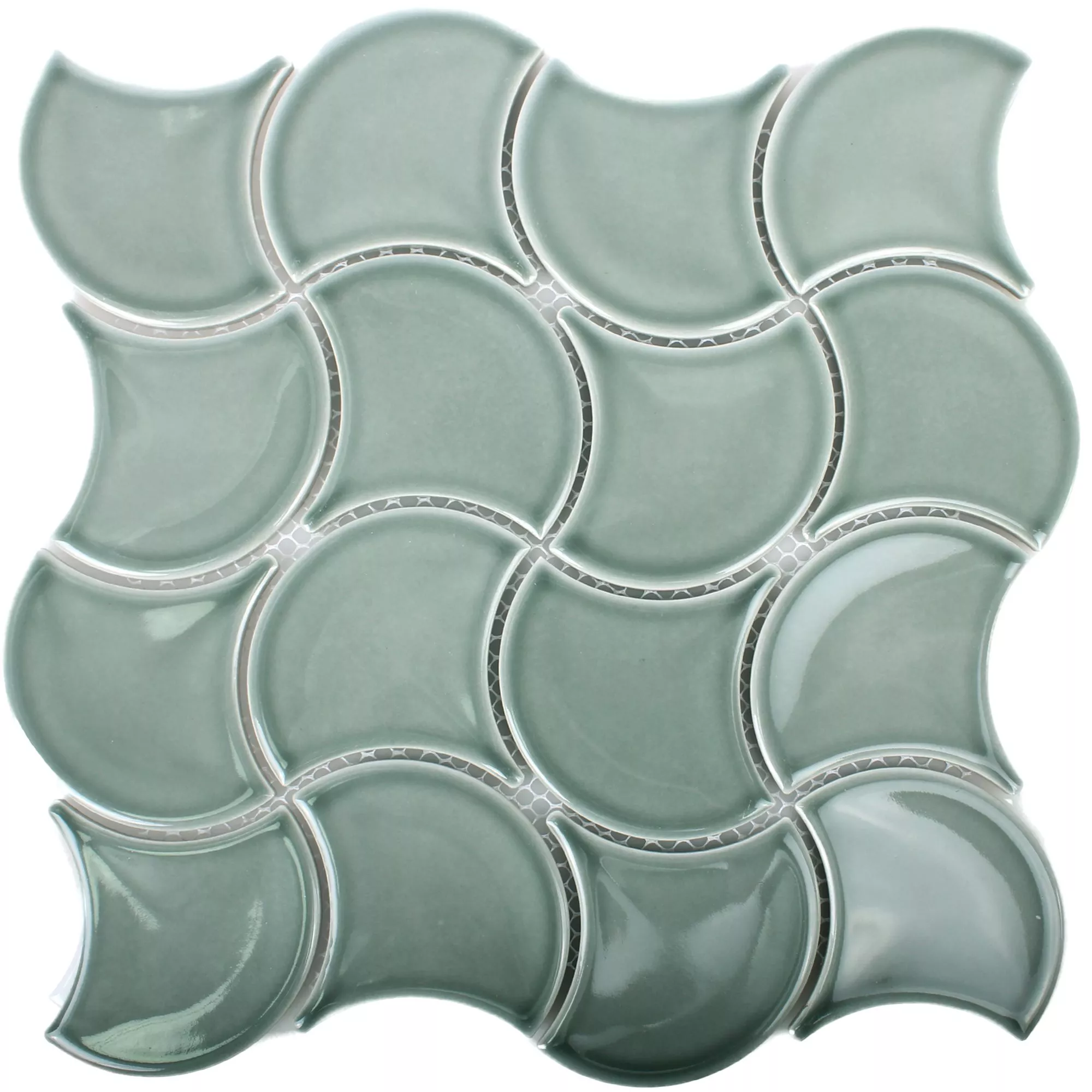 Ceramic Mosaic Tiles Toledo Wave Green