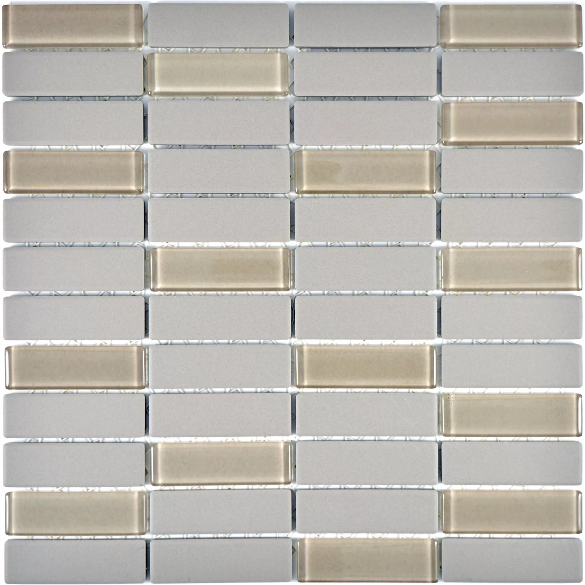 Mosaic Tiles Unglazed Garden Light Grey Sticks