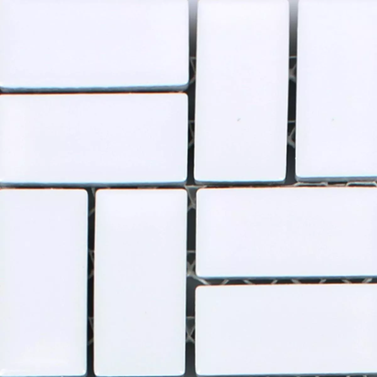 Sample Mosaic Tiles Ceramic Cristianos White Mat