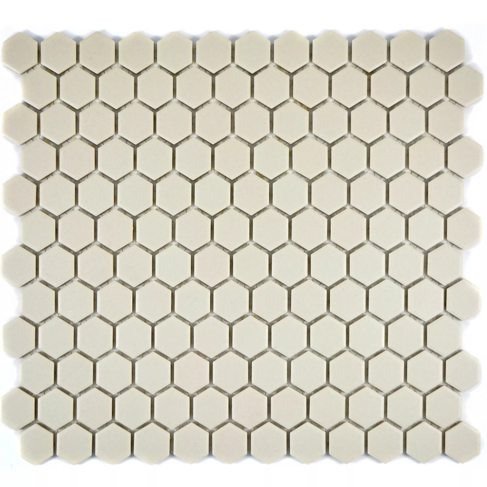 Ceramic Mosaic Tiles Hexagon Zeinal Unglazed Light Beige R10B