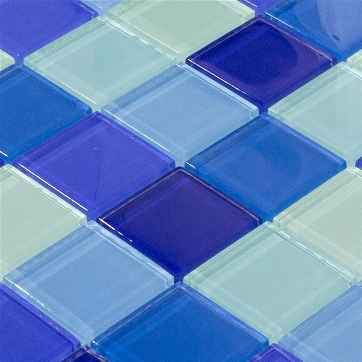 Sample Glass Mosaic Tiles Glasgow Blue Mix