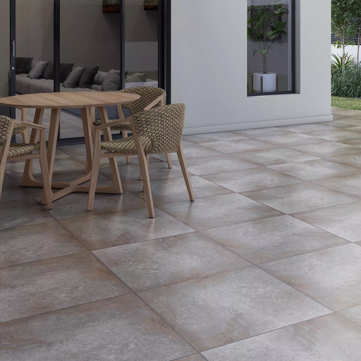 Terrace Tiles Porcelain Stoneware Belfield Grey 60x60x2 cm