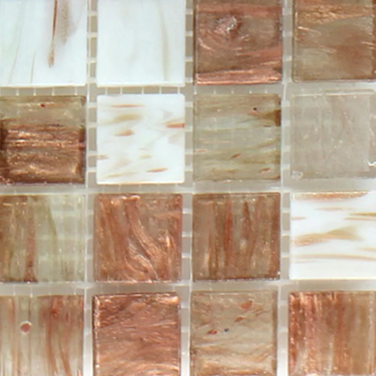 Sample Mosaic Tiles Glass Gold Star Effect White Bronze