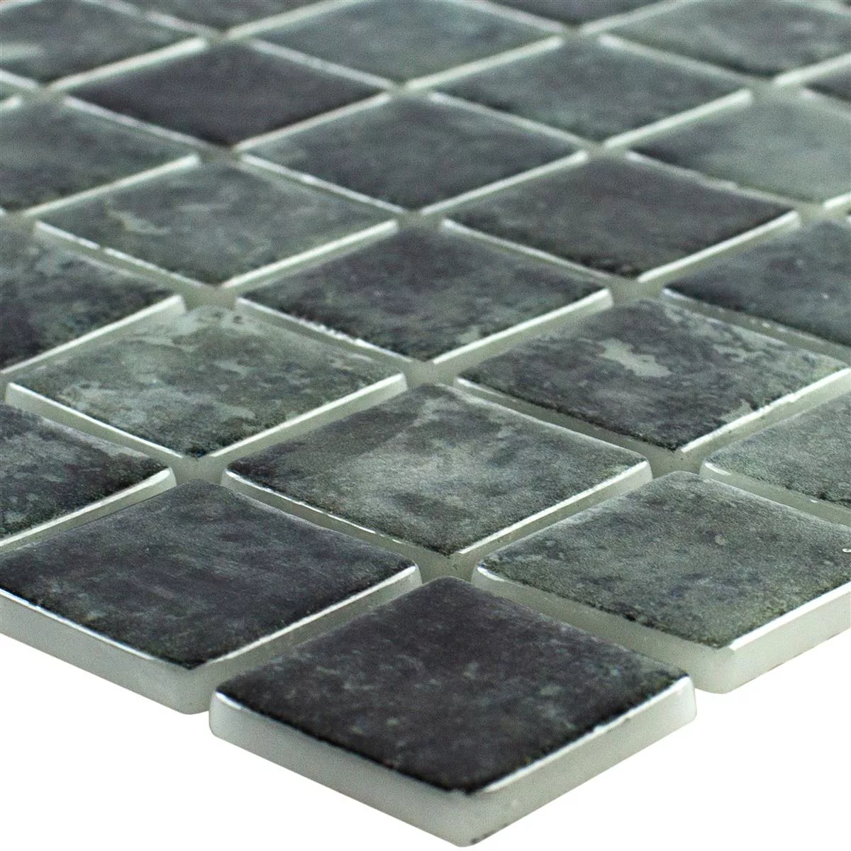 Glass Mosaic Swimming Pool Baltic Black 25x25mm