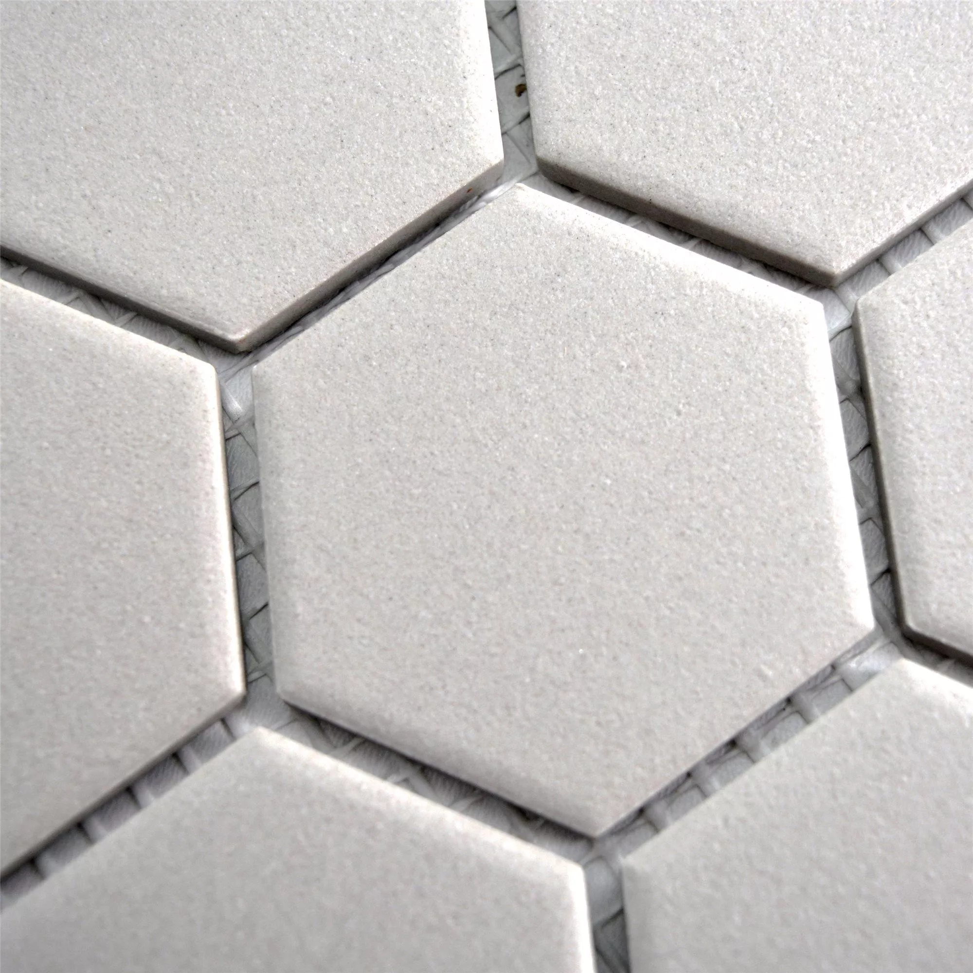 Ceramic Mosaic Tiles Begomil Unglazed Light Grey