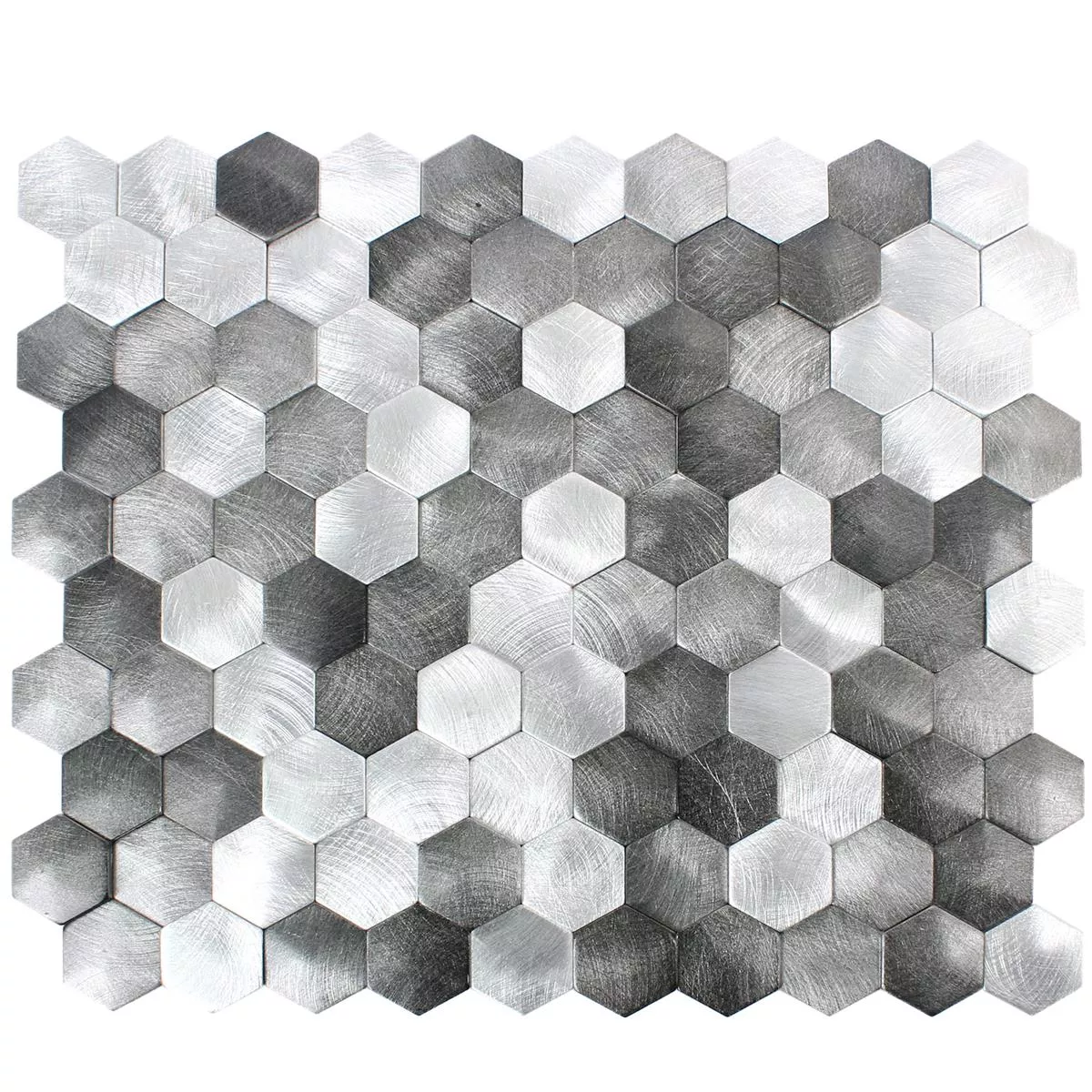 Mosaic Tiles Sindos Hexagon 3D Black Silver