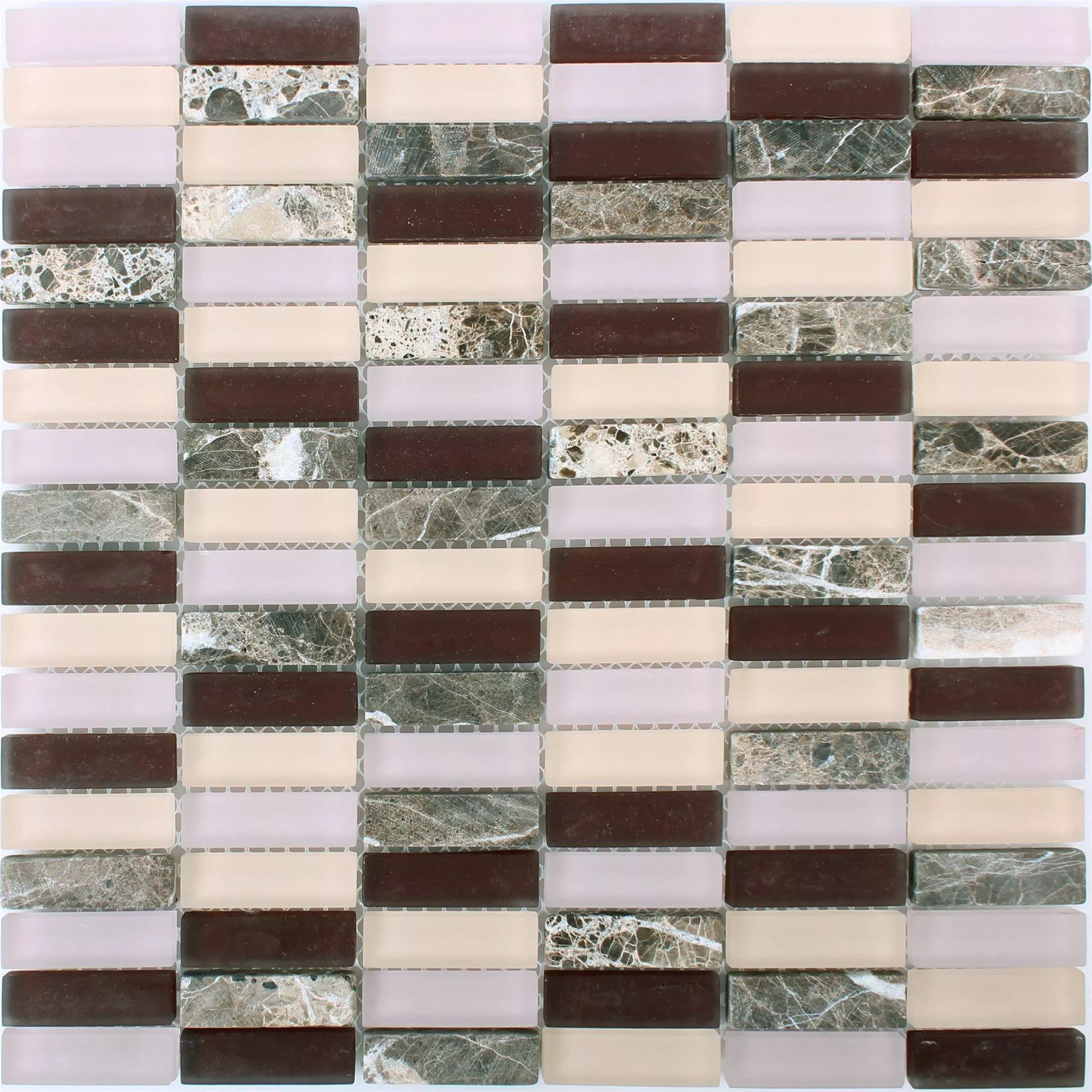 Glass Mosaic Natural Stone Tiles Conrad Purple Brown Beige