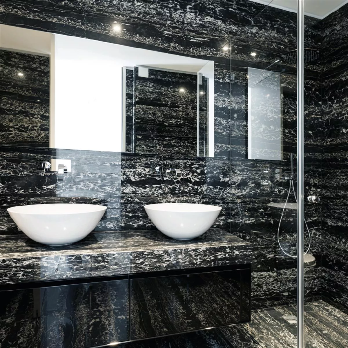 Natural Stone Optic Tiles Discovery Nero Galactica 30x60cm