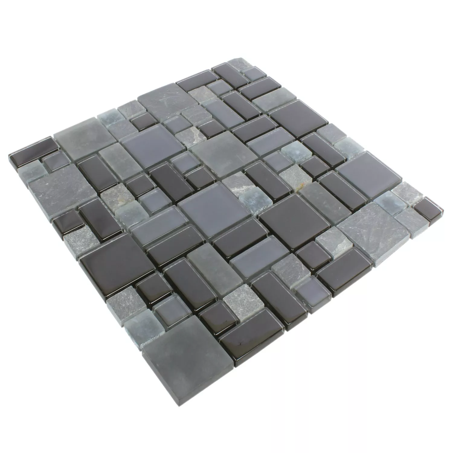 Sample Mosaic Tiles Apollo Natural Stone Glassmix Black