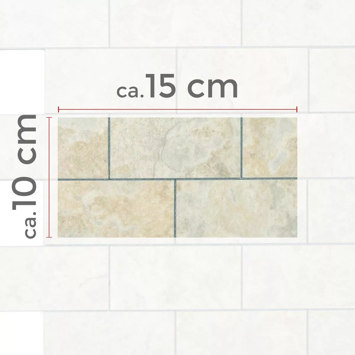 Sample Vinyl Mosaic Tiles Freeport Stone Optic Self Adhesive Beige