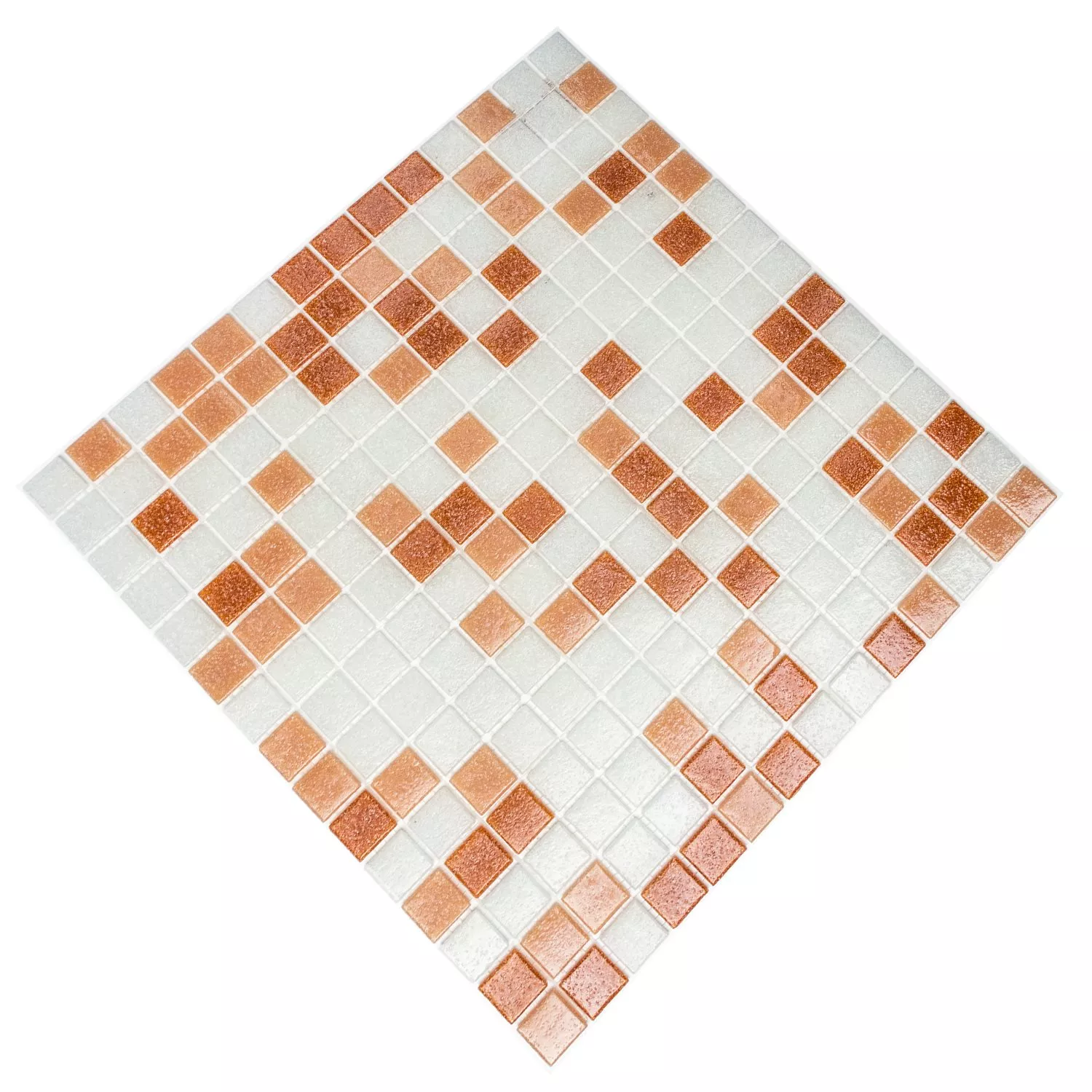Mosaic Tiles Glass White Brown