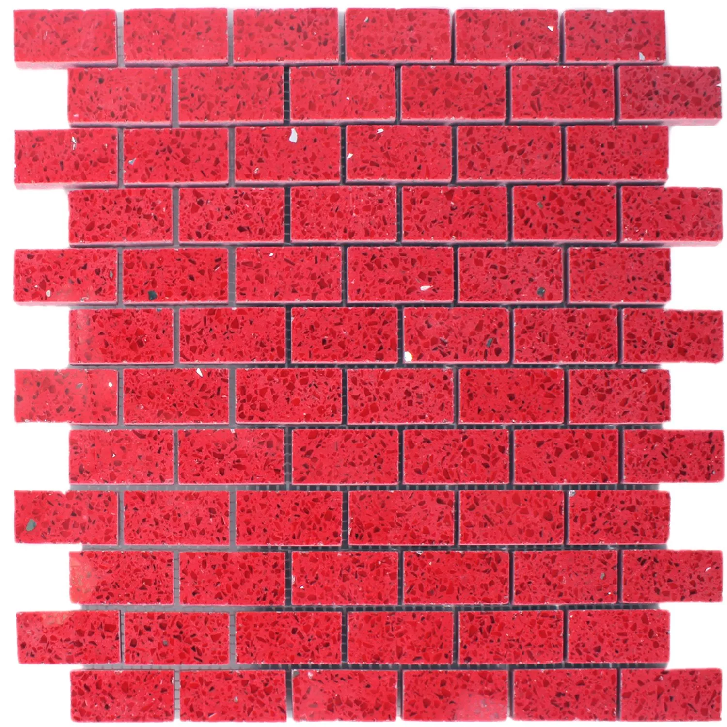 Sample Mosaic Tiles Resin Quartz Red