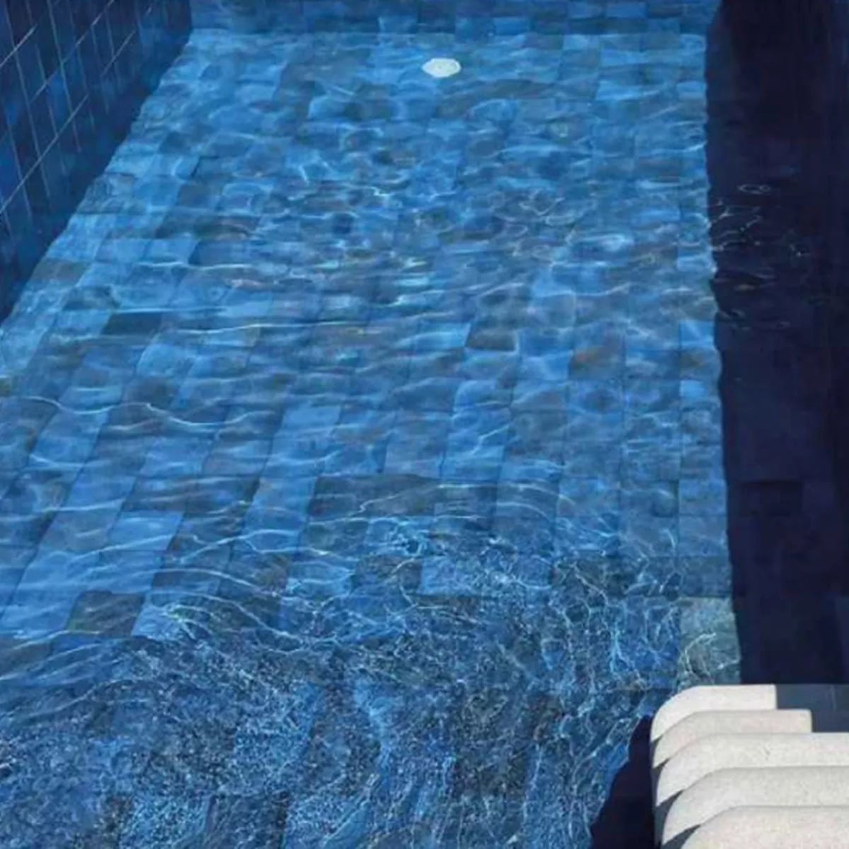 Porcelain Stoneware Swimming Pool Tiles Palencia Dark Blue Square 15